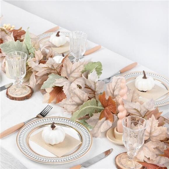 Fall Maple Leaf Garland, 5.9Ft Hanging Vine Artificial Autumn Foliage - Picture 7 of 8